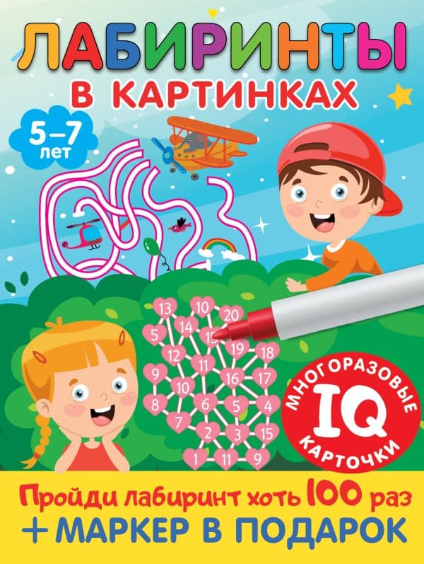 Обложка книги Лабиринты в картинках. Пиши-стирай. Для детей 5-7 лет — Дмитриева В.Г.