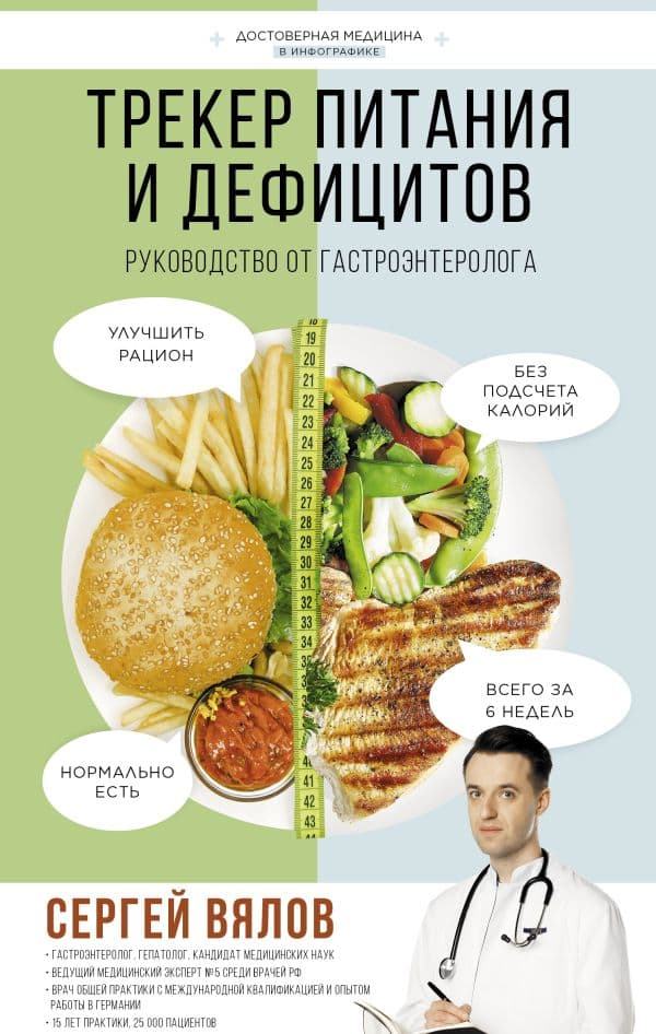 Обложка книги Трекер питания и дефицитов. Руководство от гастроэнтеролога — Вялов С.С.