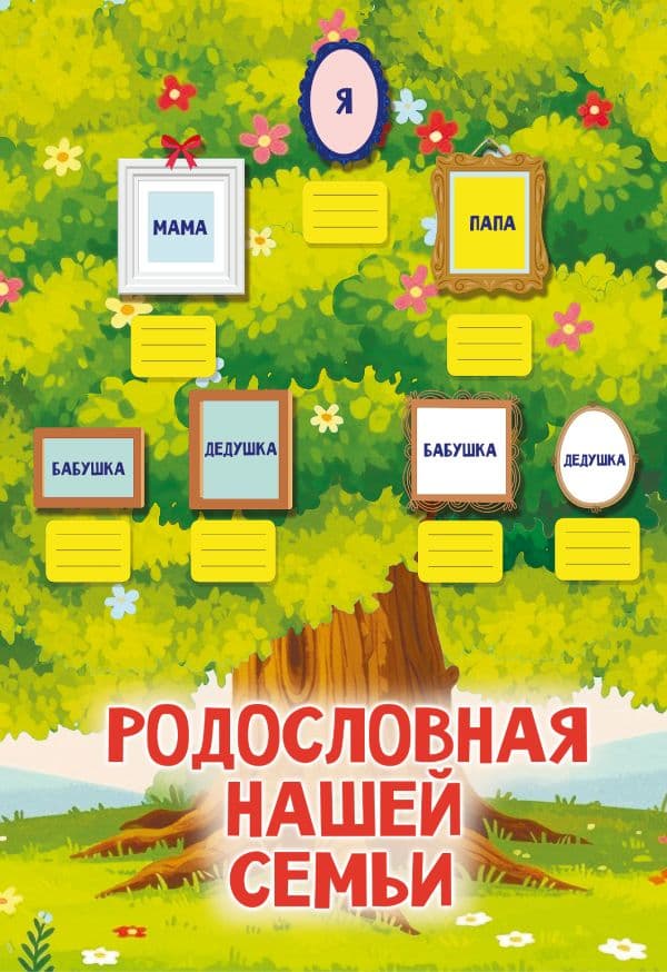 Обложка книги Родословная нашей семьи. Плакат с наклейками — Дмитриева В.Г.