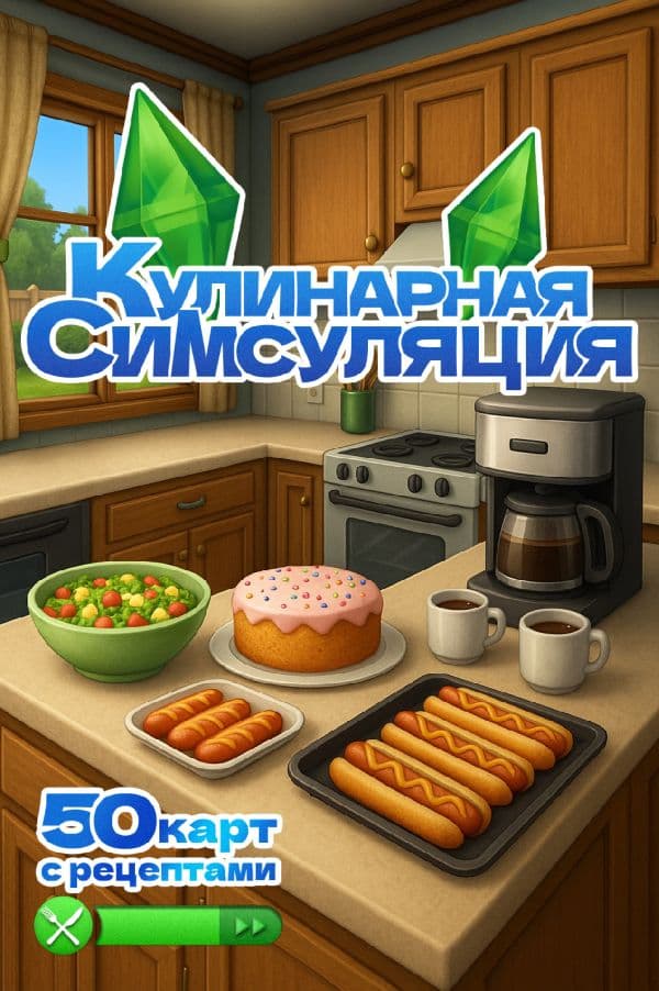 Обложка книги Кулинарная Симсуляция. 50 карт с рецептами — .