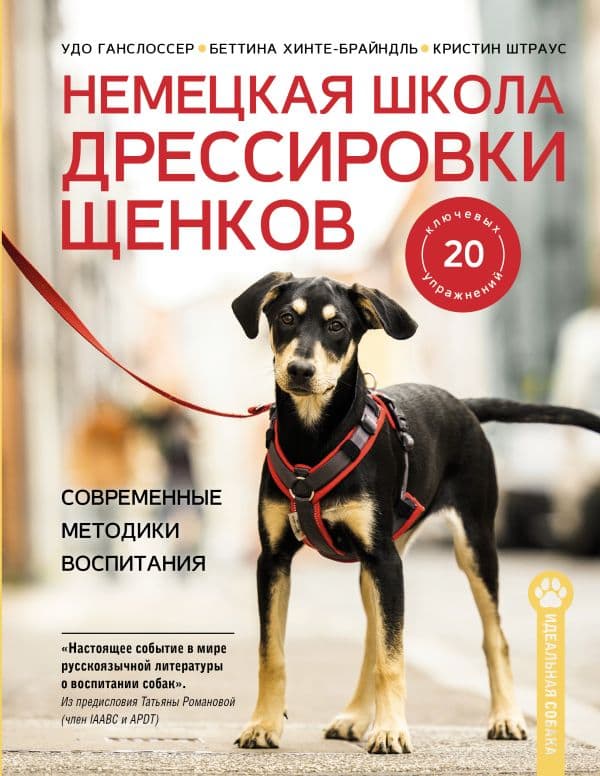Обложка книги Немецкая школа дрессировки щенков. Современные методики воспитания — Ганслоссер У., Хинте-Брайндль Б., Штраус К.