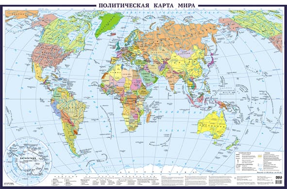 Политическая карта мира А0+ (в новых границах; очень большая) (в тубусе)