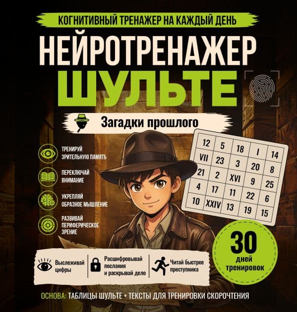 Обложка книги Нейротренажер Шульте. Загадки прошлого — &ltне указано>